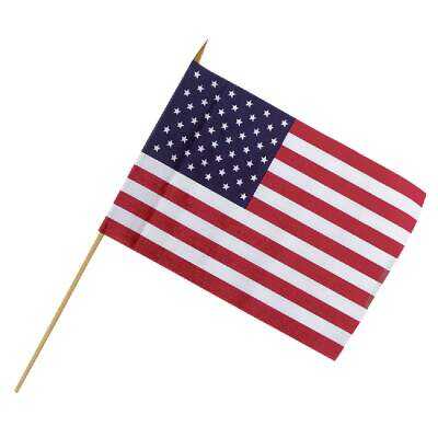 Valley Forge 12 In. x 18 In. Polycotton Stick American Flag
